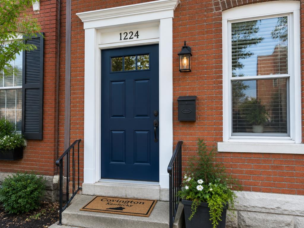 Freshly painted front door in Covington, Kentucky